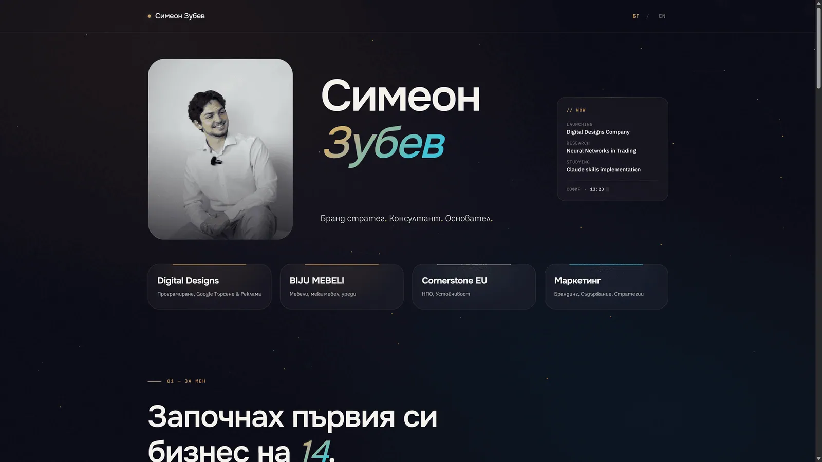 Симеон Зубев — Личен бранд